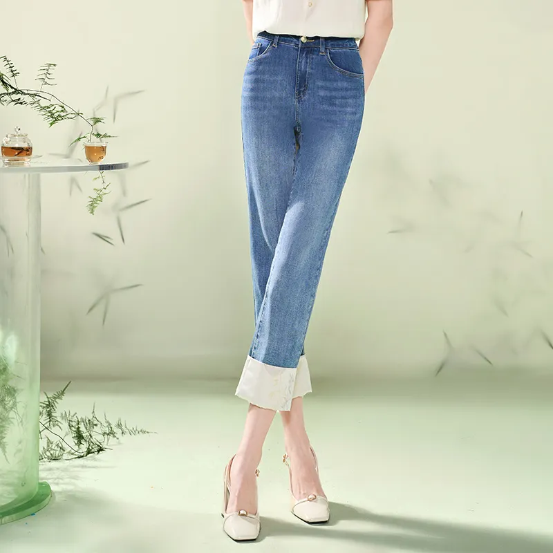XIANGYING Jeans Women's Denim Blue-4