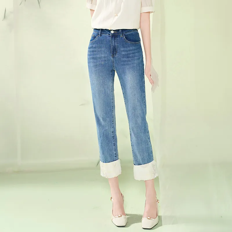 XIANGYING Jeans Women's Denim Blue-3