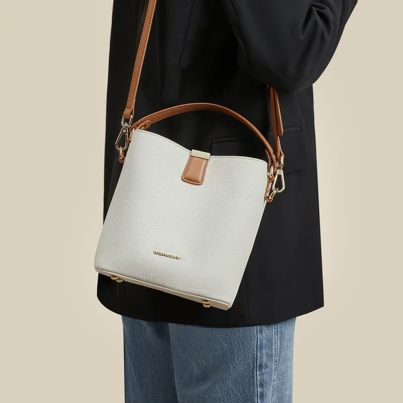 RED DRAGONFLY Cow Leather Bucket Bag Handbag Crossbody Bag Regular Women's Brown/Black/Ecru/Coffee-15
