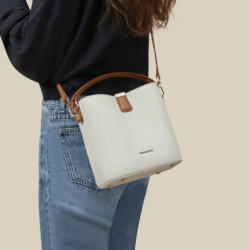 RED DRAGONFLY Cow Leather Bucket Bag Handbag Crossbody Bag Regular Women's Brown/Black/Ecru/Coffee-16