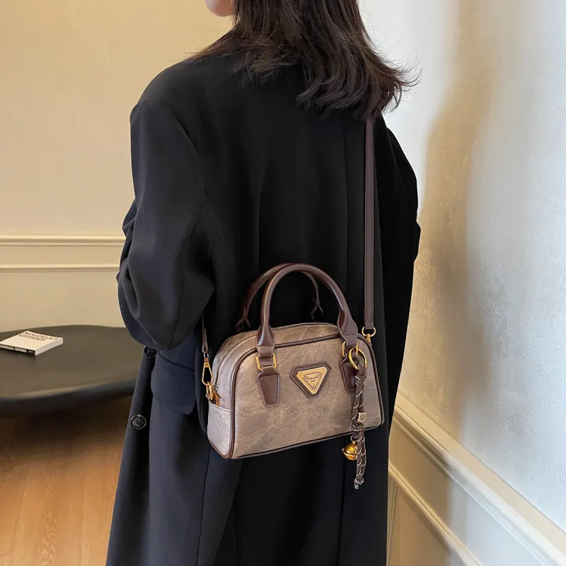 Versman PU Large Capacity Small Square Bag Boston Bag Handbag Shoulder Bag Regular Women's Multicolor-9