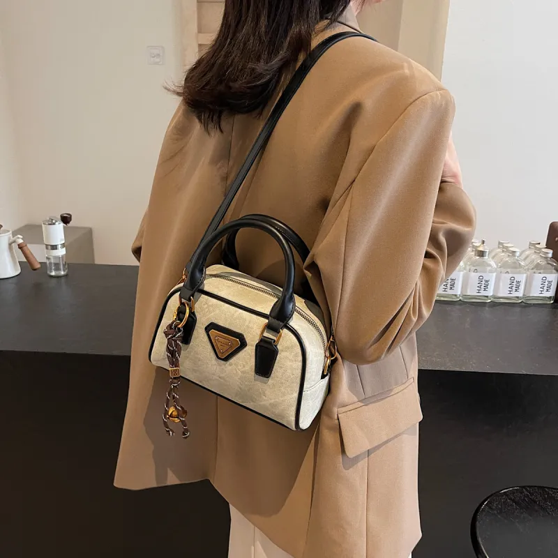 Versman PU Large Capacity Small Square Bag Boston Bag Handbag Shoulder Bag Regular Women's Multicolor-3