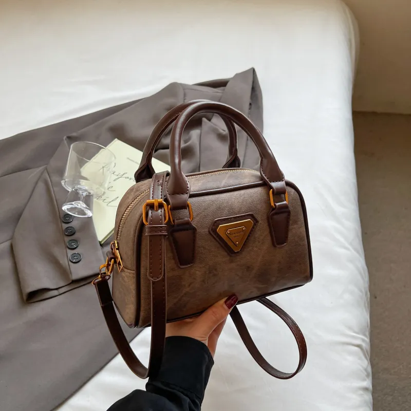 Versman PU Large Capacity Small Square Bag Boston Bag Handbag Shoulder Bag Regular Women's Multicolor-8