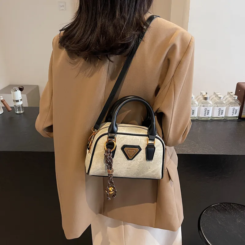 Versman PU Large Capacity Small Square Bag Boston Bag Handbag Shoulder Bag Regular Women's Multicolor-4