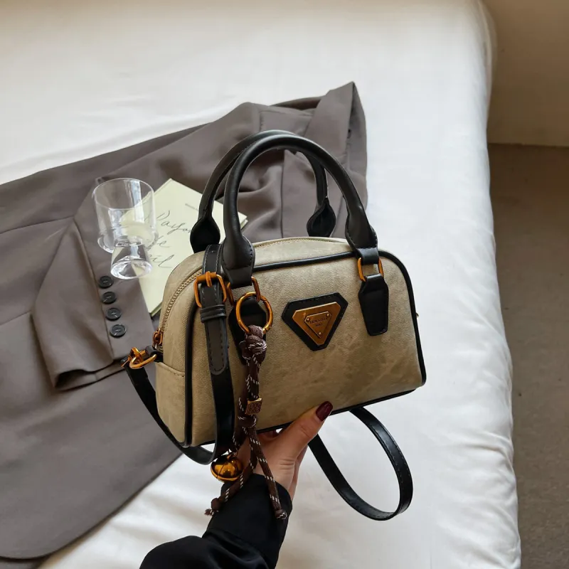 Versman PU Large Capacity Small Square Bag Boston Bag Handbag Shoulder Bag Regular Women's Multicolor-2