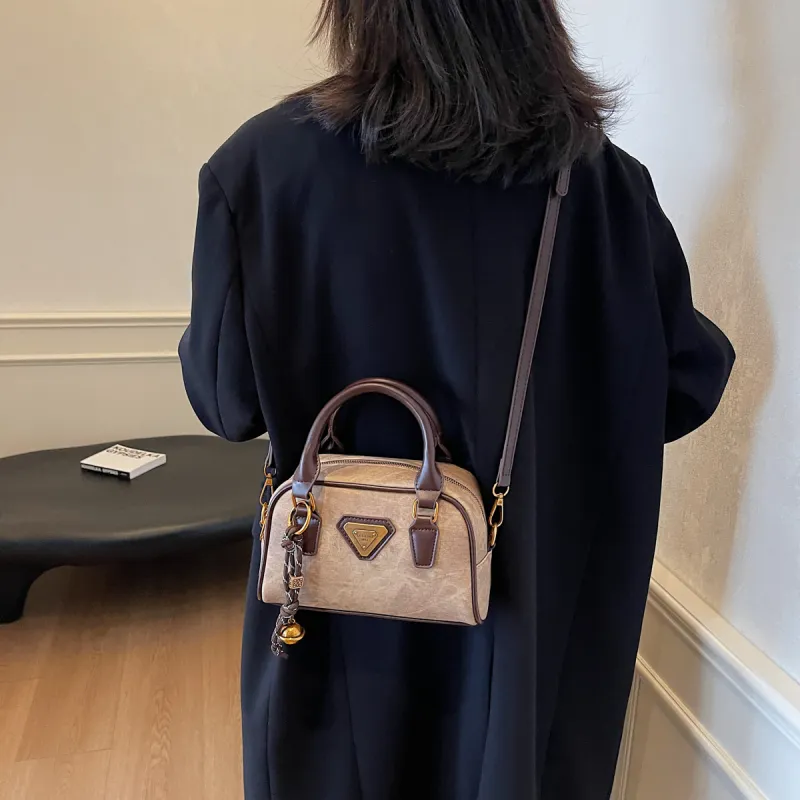 Versman PU Large Capacity Small Square Bag Boston Bag Handbag Shoulder Bag Regular Women's Multicolor-14