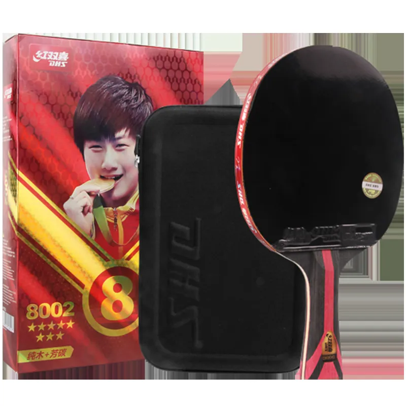 DHS Ping Pong Paddles Unisex Pure Wood, Aromatic Carbon, Sponge Red/Black-5