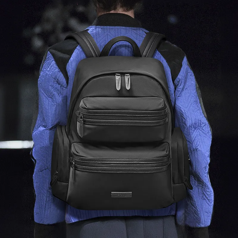 BVP Fabric Backpack Large Size Unisex Black-5