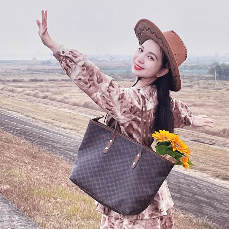 CMLZIUA Pu Korean Trendy College Tote Bag Multicolor Regular Women's Black/Coffee/Ecru-12