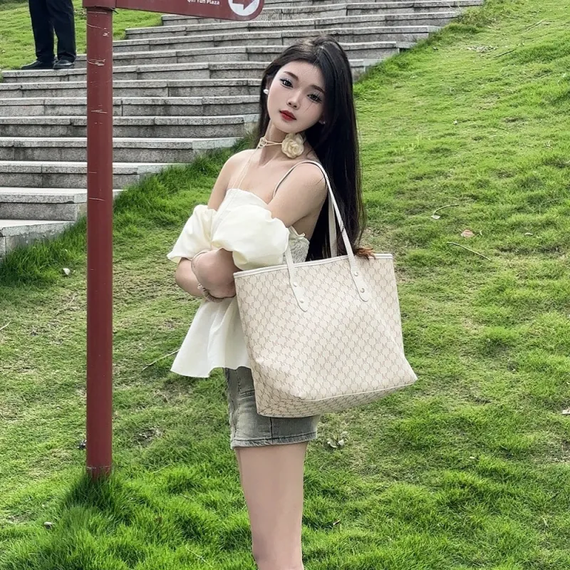 CMLZIUA Pu Korean Trendy College Tote Bag Multicolor Regular Women's Black/Coffee/Ecru-23