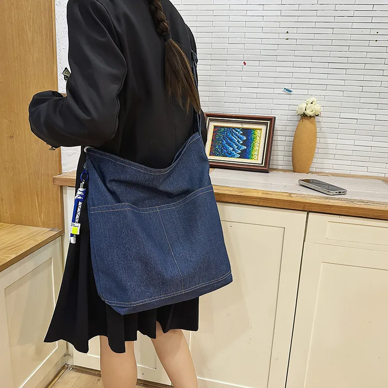 DCLOUD Denim Shoulder Bag Women's Blue/Black-1