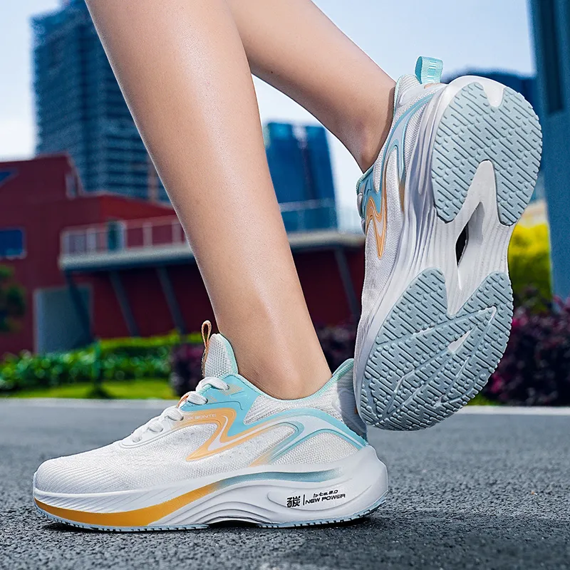 BTE Slip Resistant, Abrasion Resistant, Breathable, Rebound Low Top Long Distance Running Shoes Unisex-6