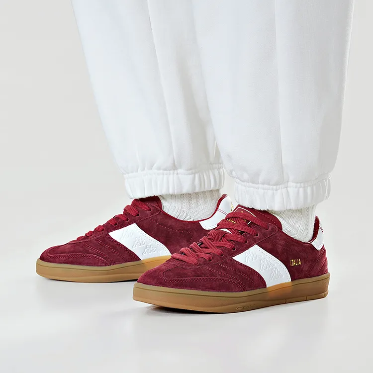 Kappa Anti Slip Wear Resistant Low Top Skateboard Shoes Unisex Red-6