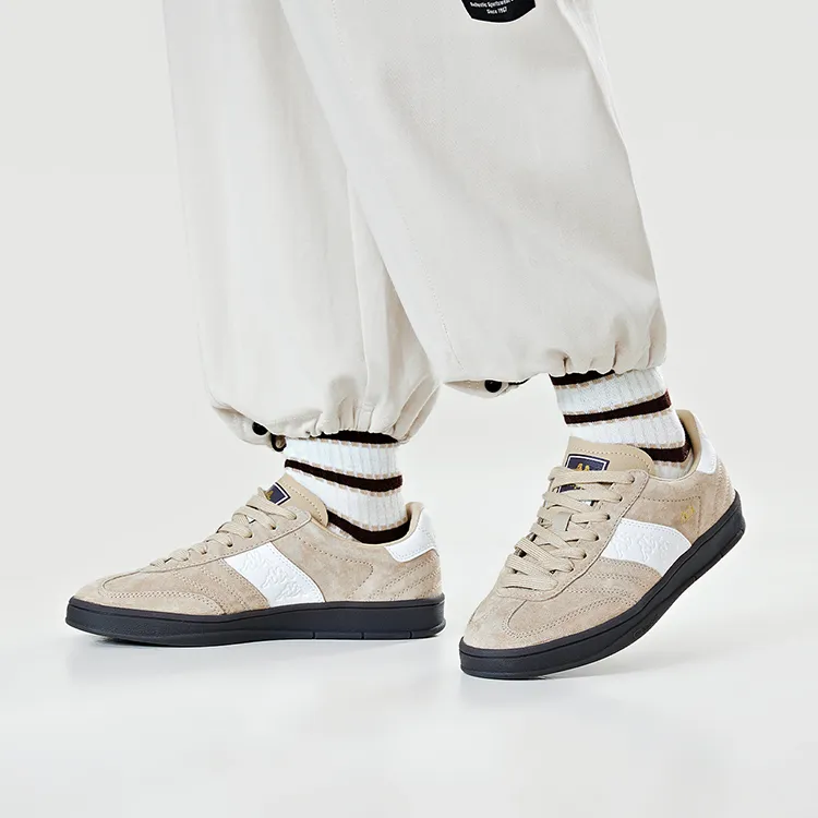 Kappa Anti Slip Wear Resistant Low Top Skateboard Shoes Unisex Khaki-7