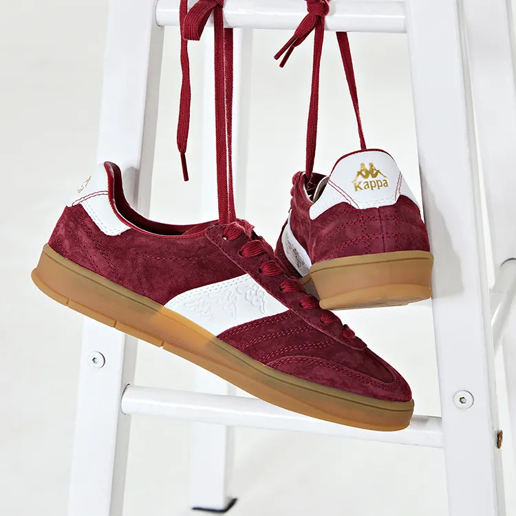 Kappa Anti Slip Wear Resistant Low Top Skateboard Shoes Unisex Red-9