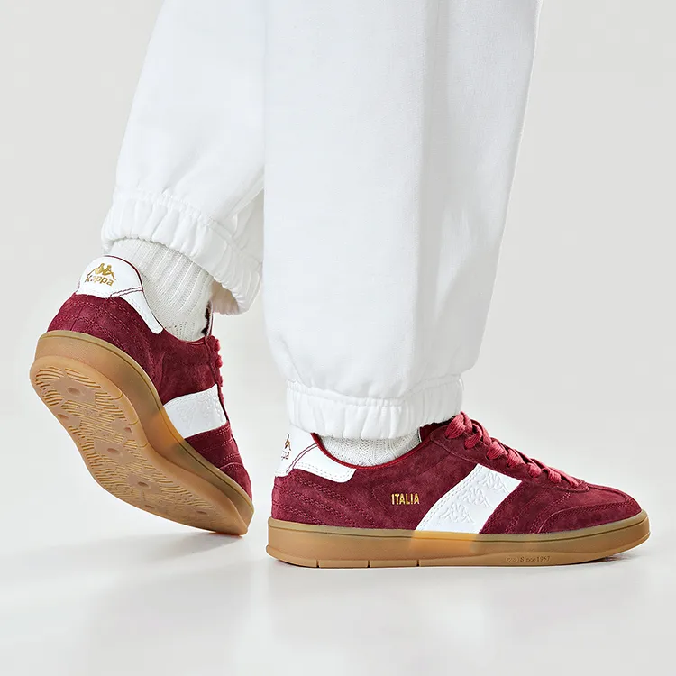 Kappa Anti Slip Wear Resistant Low Top Skateboard Shoes Unisex Red-8