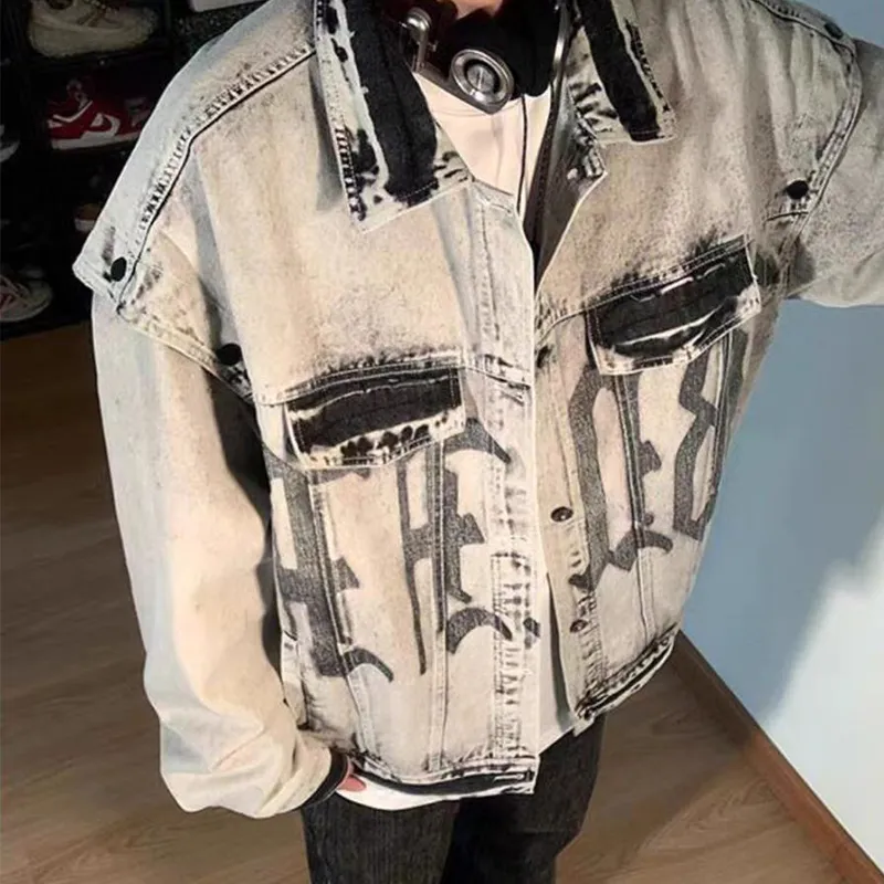 TESTUNG Denim Jacket Unisex Gray-5