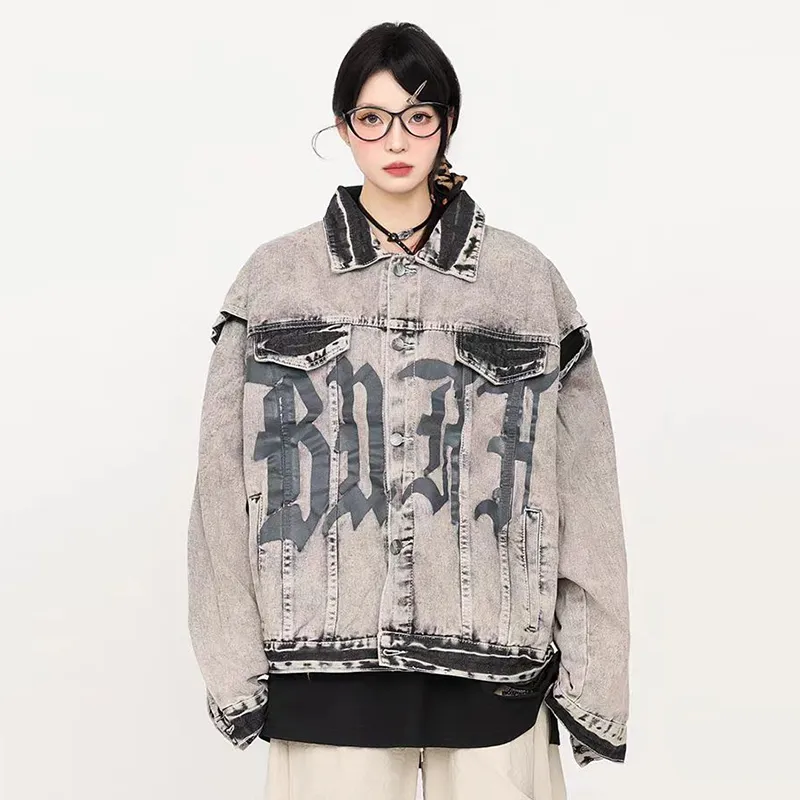 TESTUNG Denim Jacket Unisex Gray-7
