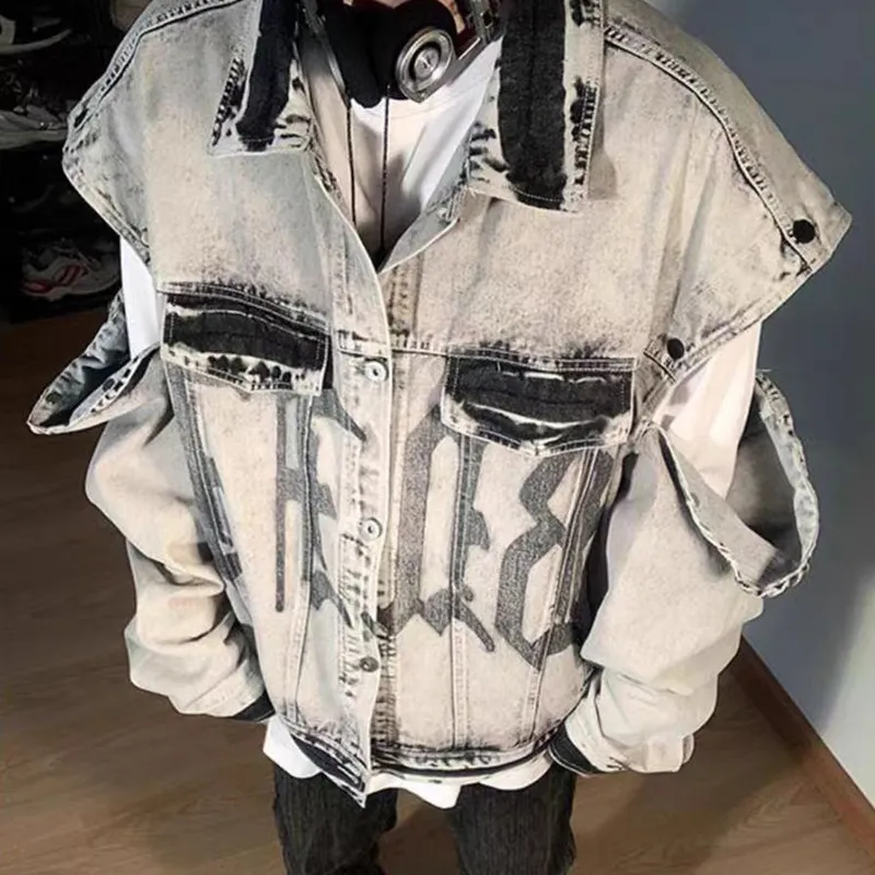 TESTUNG Denim Jacket Unisex Gray-4