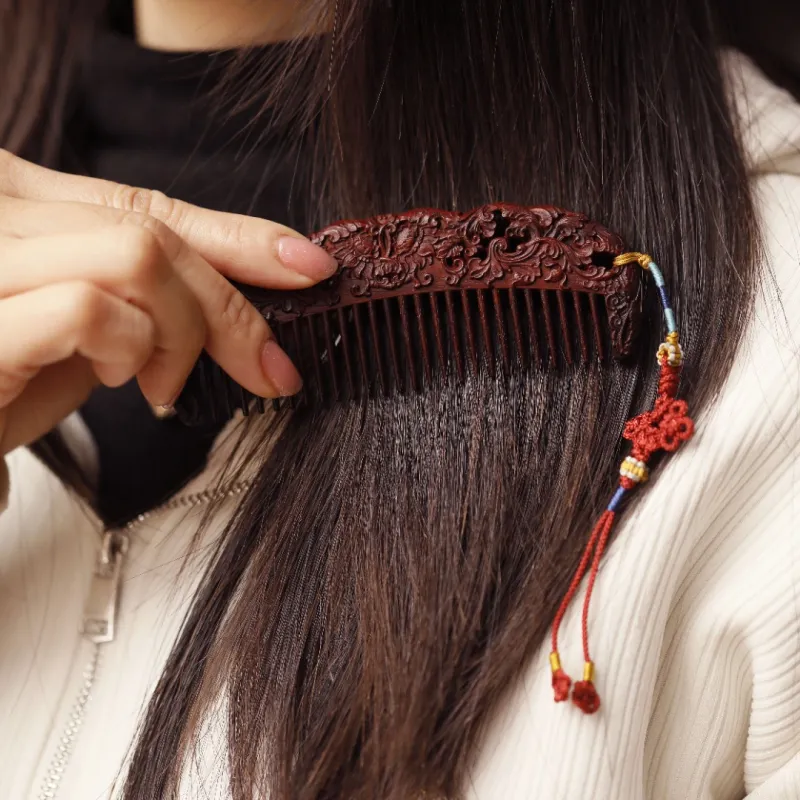 FANGYUANXIAOFU Rosewood Wooden Comb Women's-7