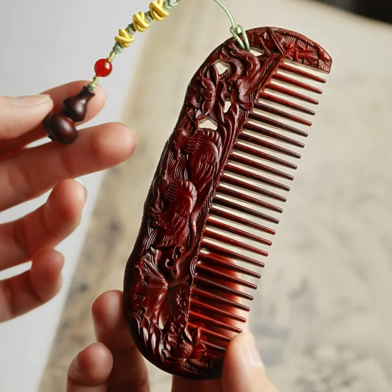 FANGYUANXIAOFU Rosewood Wooden Comb Women's-1