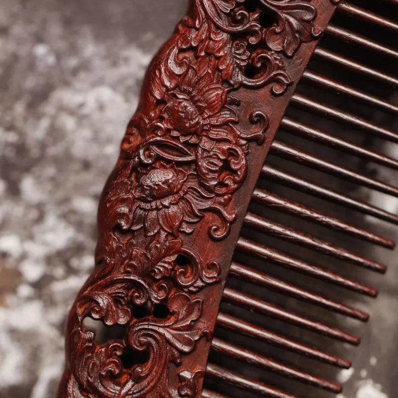 FANGYUANXIAOFU Rosewood Wooden Comb Women's-5