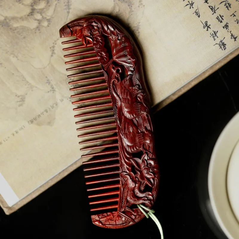 FANGYUANXIAOFU Rosewood Wooden Comb Women's-6