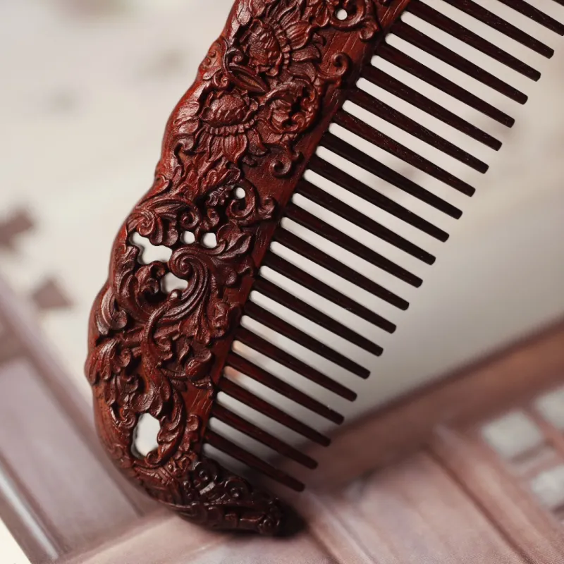FANGYUANXIAOFU Rosewood Wooden Comb Women's-3