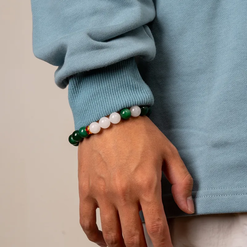 Rastaclat Chalcedony Small Lion Chinese Style Jade Bracelet Gift Box Set Unisex-3