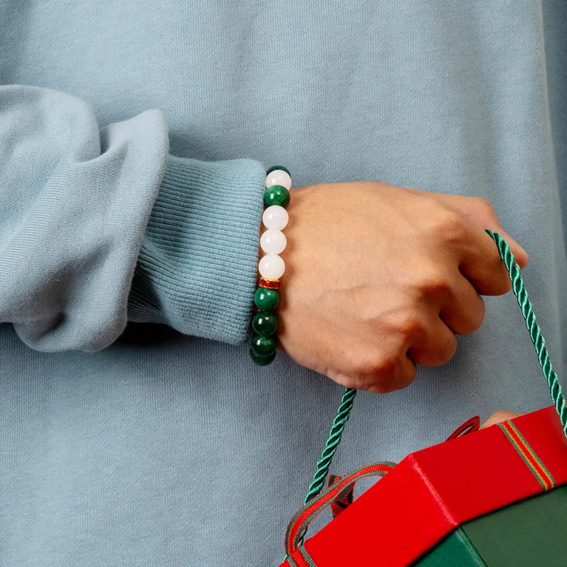 Rastaclat Chalcedony Small Lion Chinese Style Jade Bracelet Gift Box Set Unisex-2