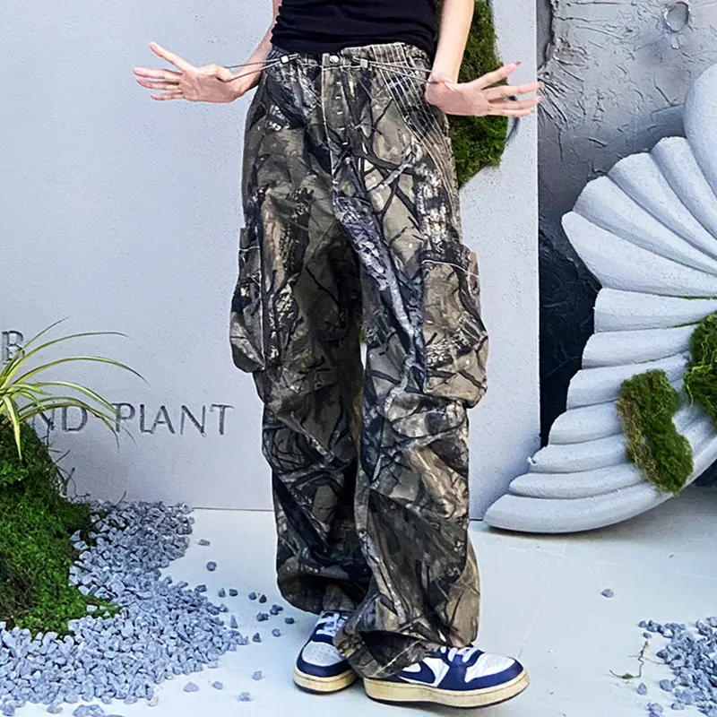 KORAKUBLUE Cargo Pants Unisex Green Camouflage-3