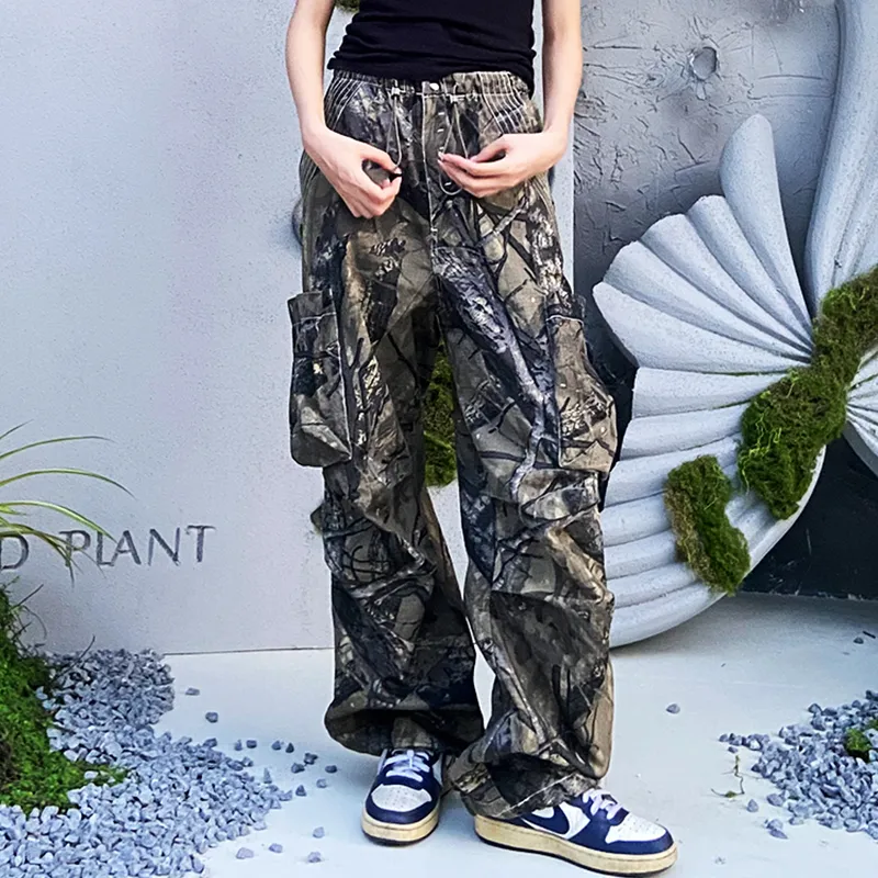 KORAKUBLUE Cargo Pants Unisex Green Camouflage-2