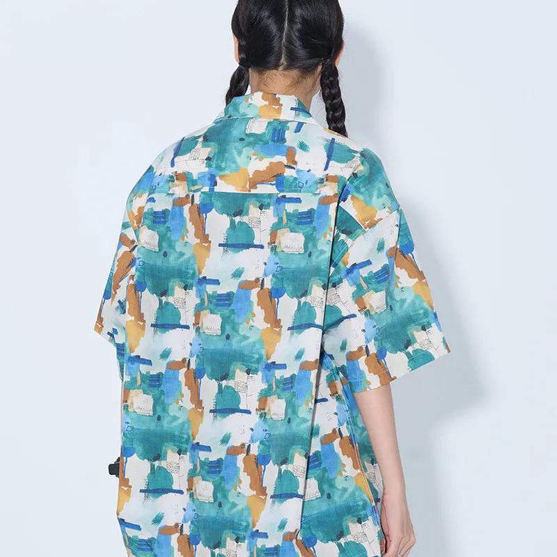 KORAKUBLUE Shirt Unisex Oil Painting Green-2