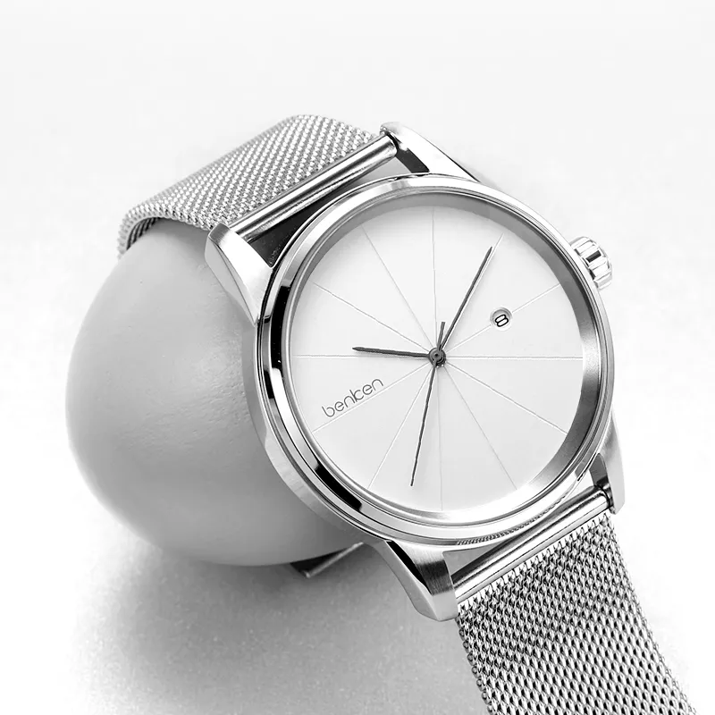 BENKEN Automatic Mechanical Movement Leather Strap Watch Men's Watches Black Dial-7