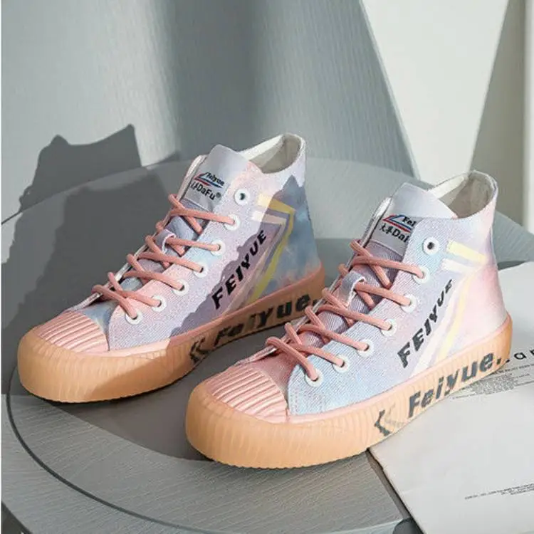 Dafu Leaps Forward Breathable Wear-Resistant Cushioning High-Top Canvas Shoes Unisex-2