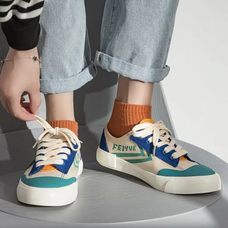 Dafu Leaps Forward Anti-Slip And Wear-Resistant Breathable Low-Top Canvas Shoes Unisex Green Beige Blue-2