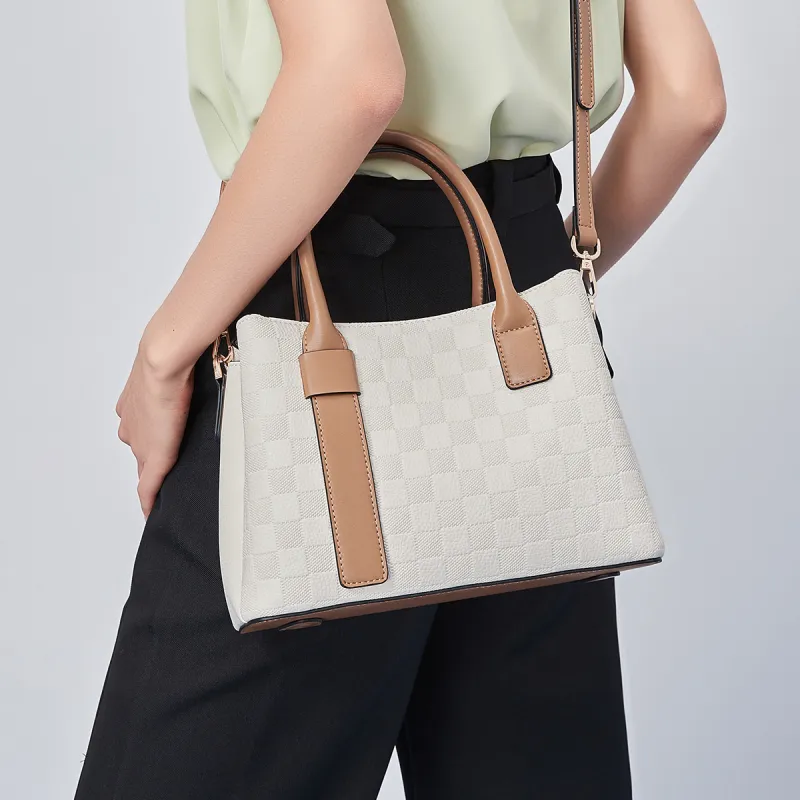 MEXICAN Polyurethane Commute Bag, One Shoulder Handbag Regular Women's Milk Tea/Ecru-9