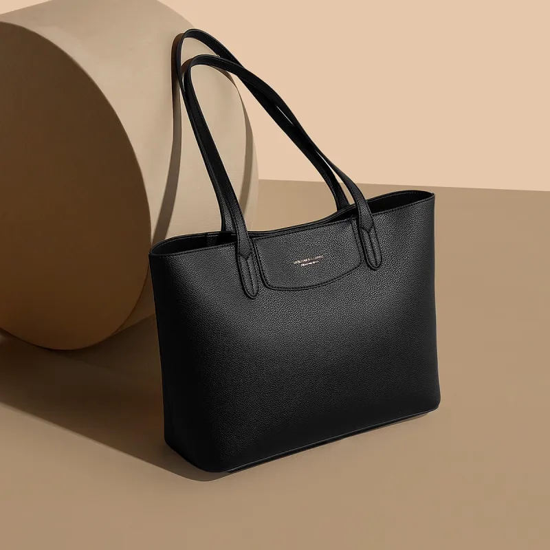 MEXICAN Polyurethane Leather Tote Bag, Shopping Bag, Shoulder Bag Women's Ecru/Black-6