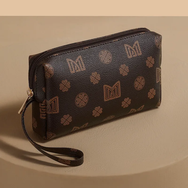 MEXICAN Polyvinyl Chloride Leather Clutch Women's Dark Brown-2