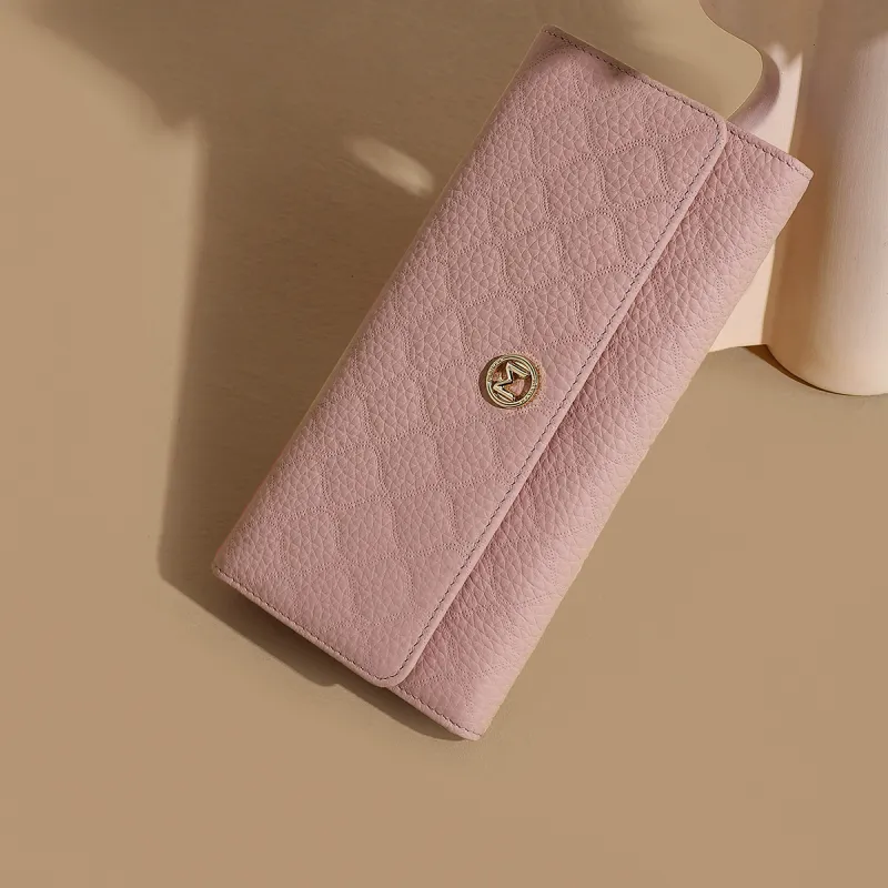 MEXICAN Cow Leather Wallet Women's Ecru/Pink/Black-7