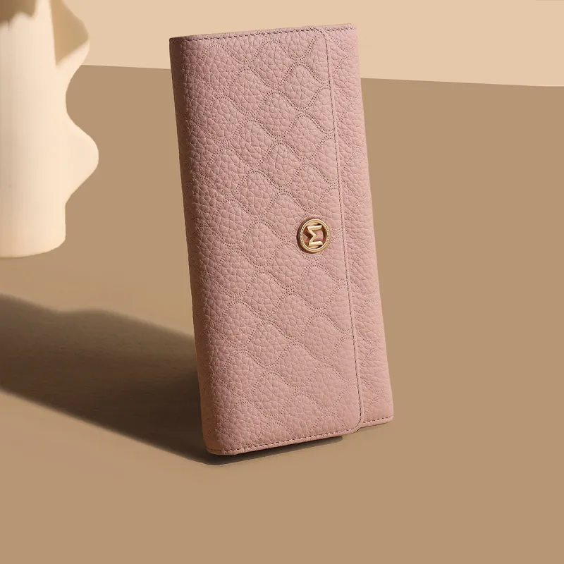 MEXICAN Cow Leather Wallet Women's Ecru/Pink/Black-8