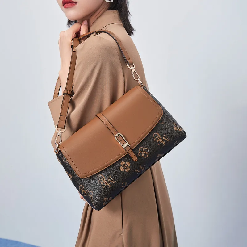 MEXICAN Polyurethane Shoulder Bag, Crossbody Bag Women's Ecru & Apricot/Brown & Dark Coffee/Dark Brown & Brown-15
