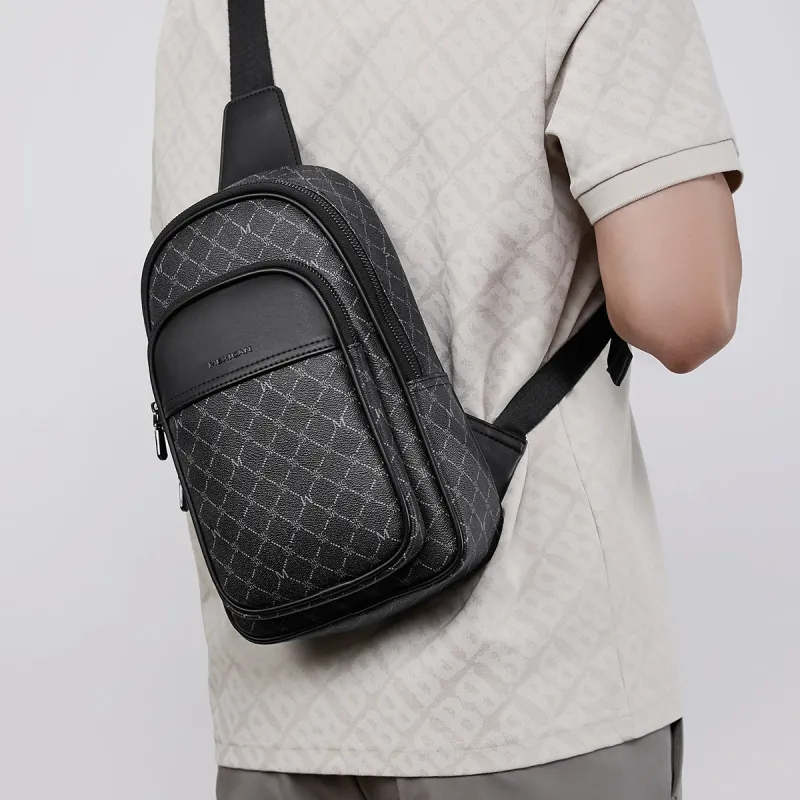 MEXICAN PVC Crossbody Bag Sling Bag Men's Dark Gray-2