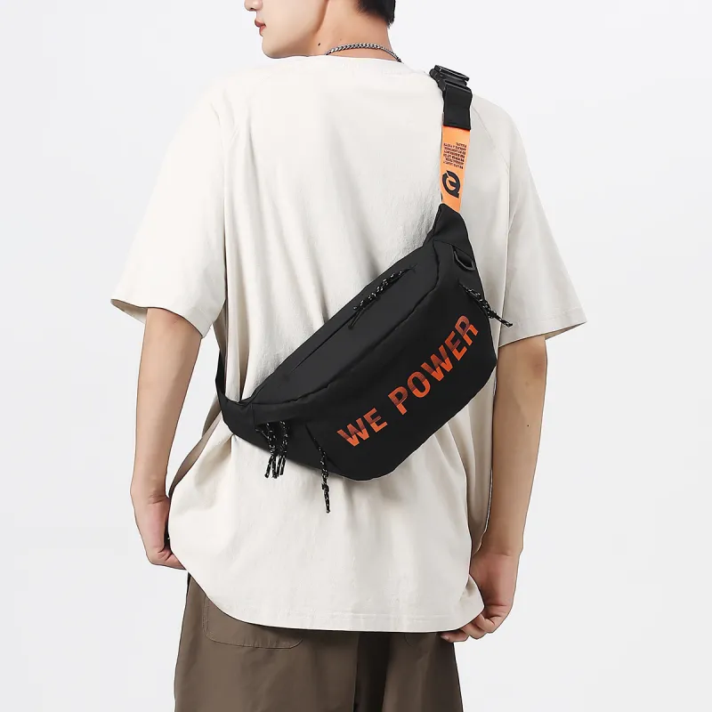 MEXICAN Fabric Crossbody Bag, Sling Bag Regular Unisex Black & White/Black & Orange-11