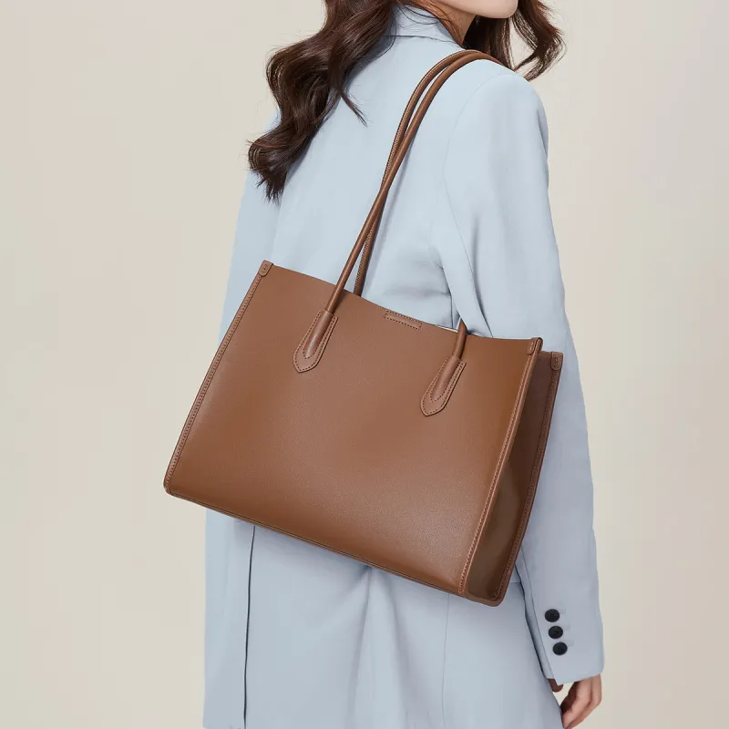 MEXICAN Leather Tote Bag, Shopping Bag, Shoulder Bag Women's Camel-2
