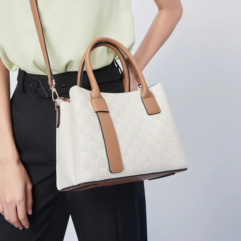 MEXICAN Polyurethane Commute Bag, One Shoulder Handbag Regular Women's Milk Tea/Ecru-10