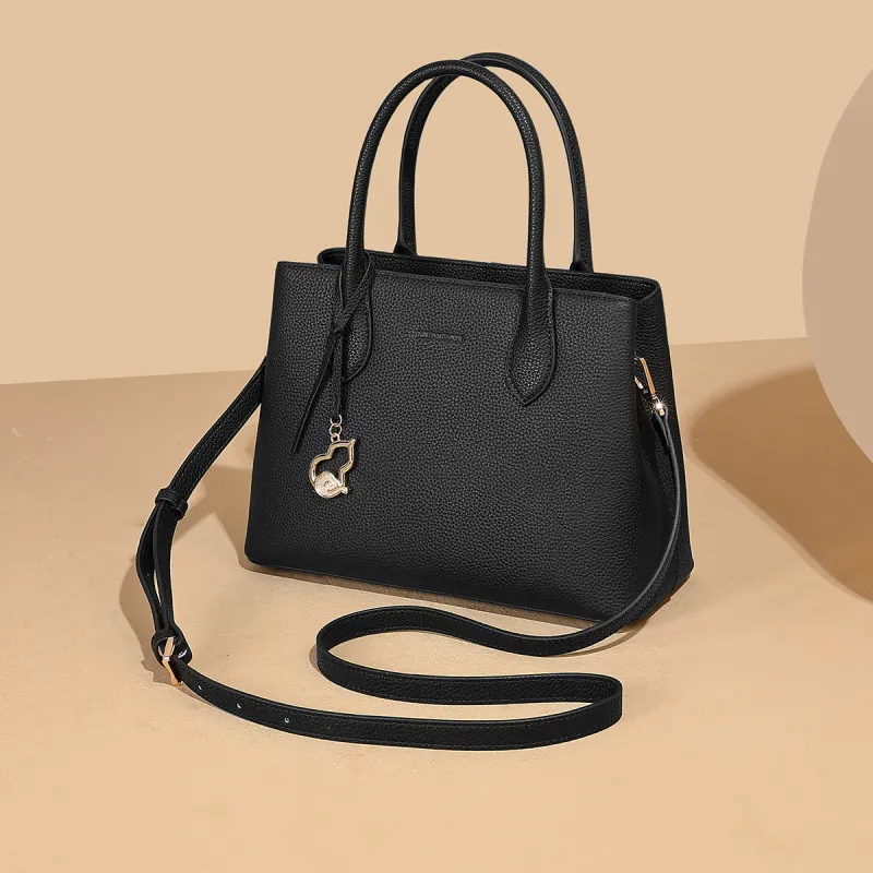 MEXICAN Cow Leather, Synthetic Leather Crossbody Bag, Shoulder Bag, Mom Bag, Handbag Women's Black/Khaki/Ecru-4