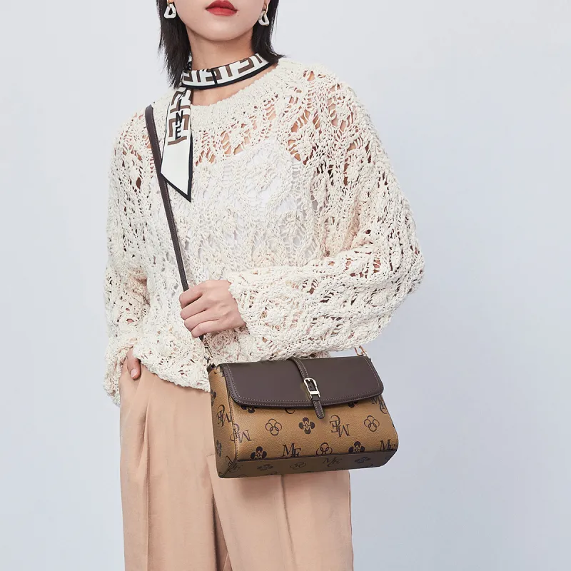 MEXICAN Polyurethane Shoulder Bag, Crossbody Bag Women's Ecru & Apricot/Brown & Dark Coffee/Dark Brown & Brown-10