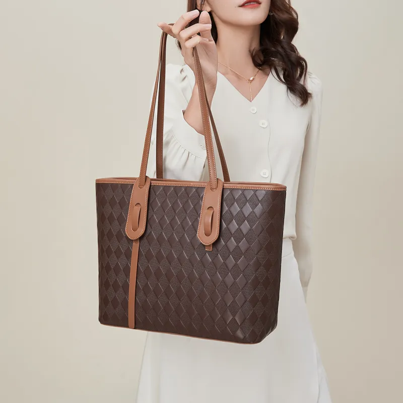 MEXICAN Polyurethane Leather Tote Handbag, Shoulder Bag Women's Apricot & Coffee/Dark Brown & Brown/Ecru & Pink-9