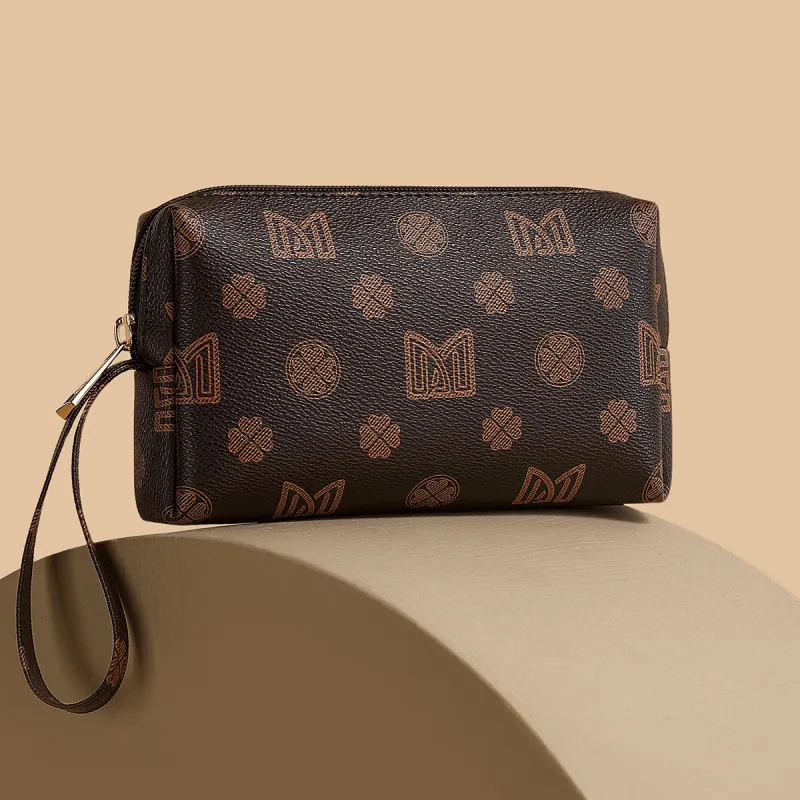 MEXICAN Polyvinyl Chloride Leather Clutch Women's Dark Brown-1